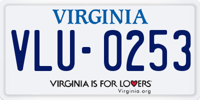 VA license plate VLU0253