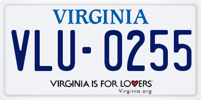 VA license plate VLU0255