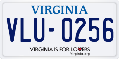 VA license plate VLU0256
