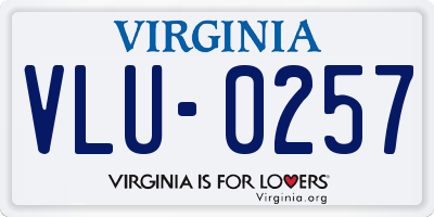 VA license plate VLU0257