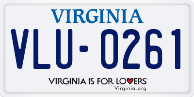 VA license plate VLU0261