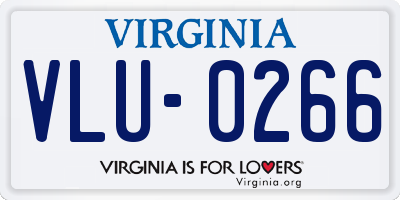 VA license plate VLU0266