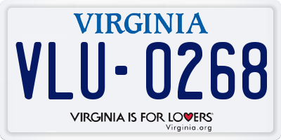 VA license plate VLU0268