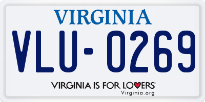 VA license plate VLU0269