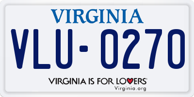 VA license plate VLU0270