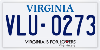 VA license plate VLU0273