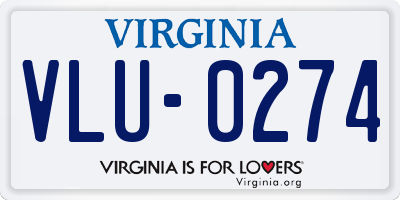 VA license plate VLU0274