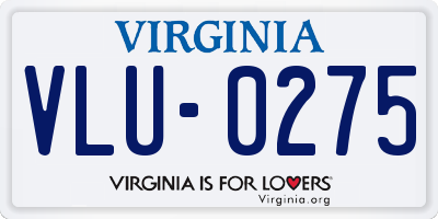 VA license plate VLU0275