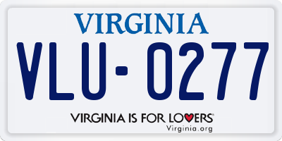 VA license plate VLU0277