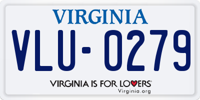 VA license plate VLU0279