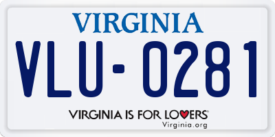 VA license plate VLU0281