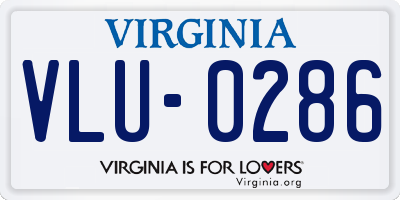 VA license plate VLU0286