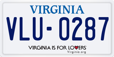 VA license plate VLU0287