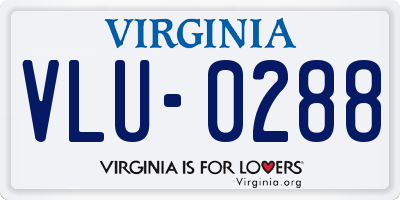 VA license plate VLU0288