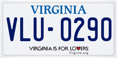 VA license plate VLU0290