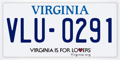 VA license plate VLU0291