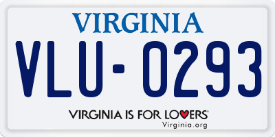VA license plate VLU0293