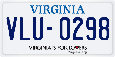 VA license plate VLU0298