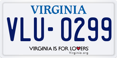 VA license plate VLU0299
