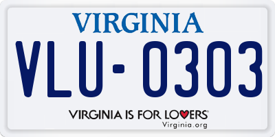 VA license plate VLU0303