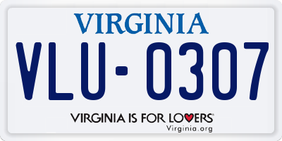 VA license plate VLU0307
