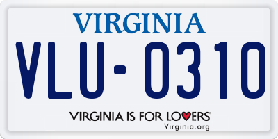 VA license plate VLU0310