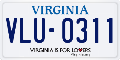 VA license plate VLU0311