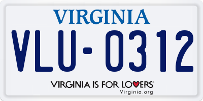 VA license plate VLU0312
