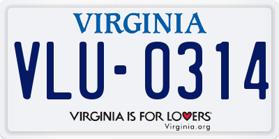 VA license plate VLU0314