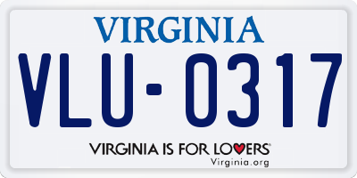 VA license plate VLU0317