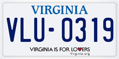 VA license plate VLU0319