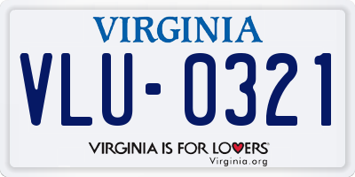 VA license plate VLU0321