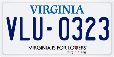 VA license plate VLU0323