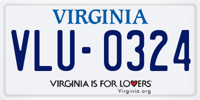 VA license plate VLU0324