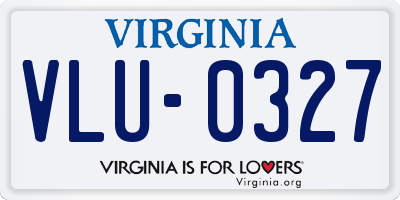VA license plate VLU0327