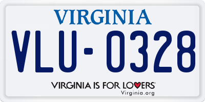 VA license plate VLU0328