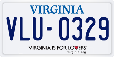 VA license plate VLU0329