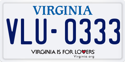 VA license plate VLU0333
