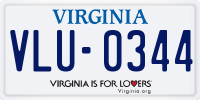 VA license plate VLU0344