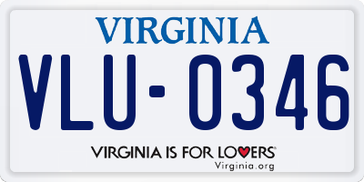 VA license plate VLU0346