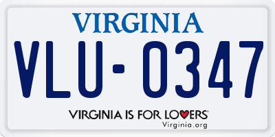 VA license plate VLU0347