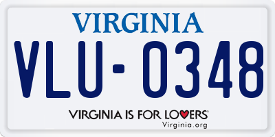 VA license plate VLU0348