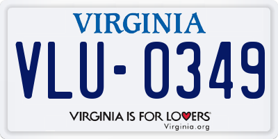 VA license plate VLU0349