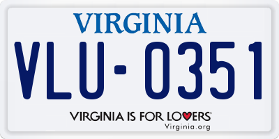 VA license plate VLU0351