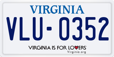 VA license plate VLU0352