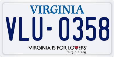 VA license plate VLU0358