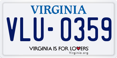 VA license plate VLU0359