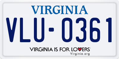 VA license plate VLU0361