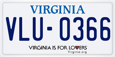 VA license plate VLU0366