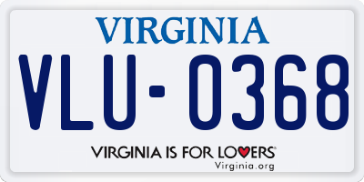 VA license plate VLU0368